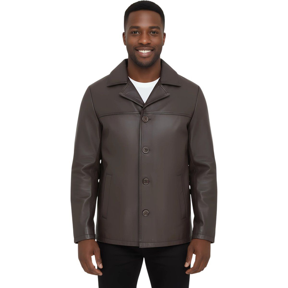 Braune italienische Lederblazerjacke