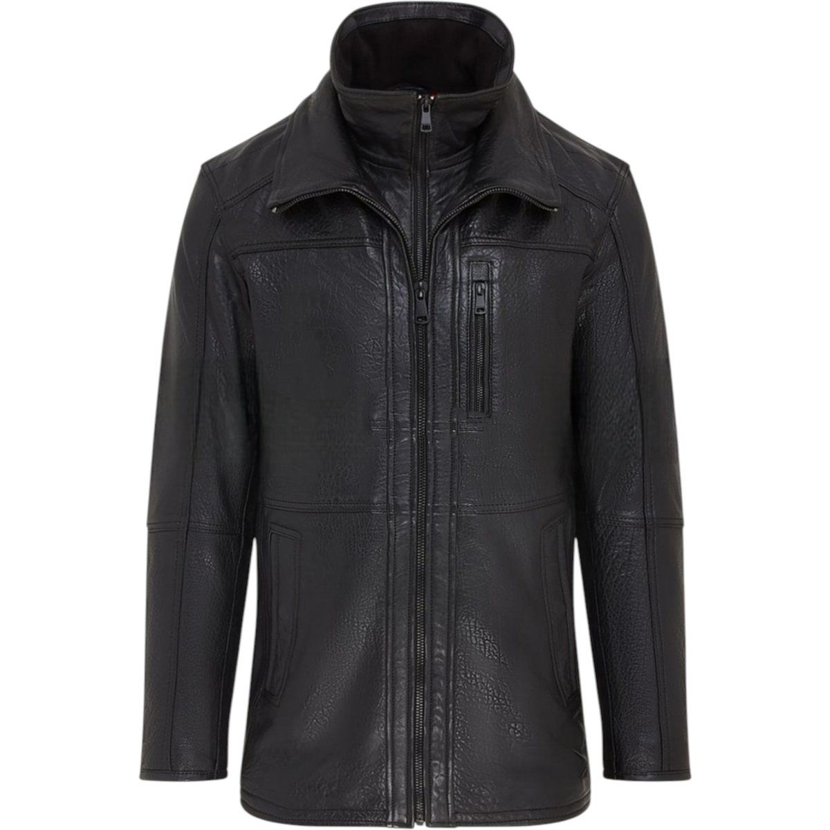Herren Biker Lederjacke Mantel