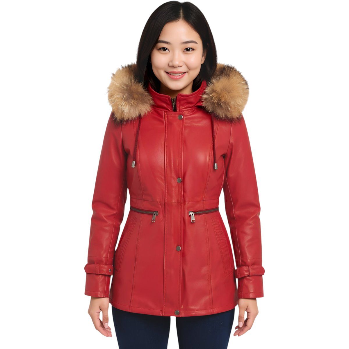Minimalistischer Parka aus Nappaleder