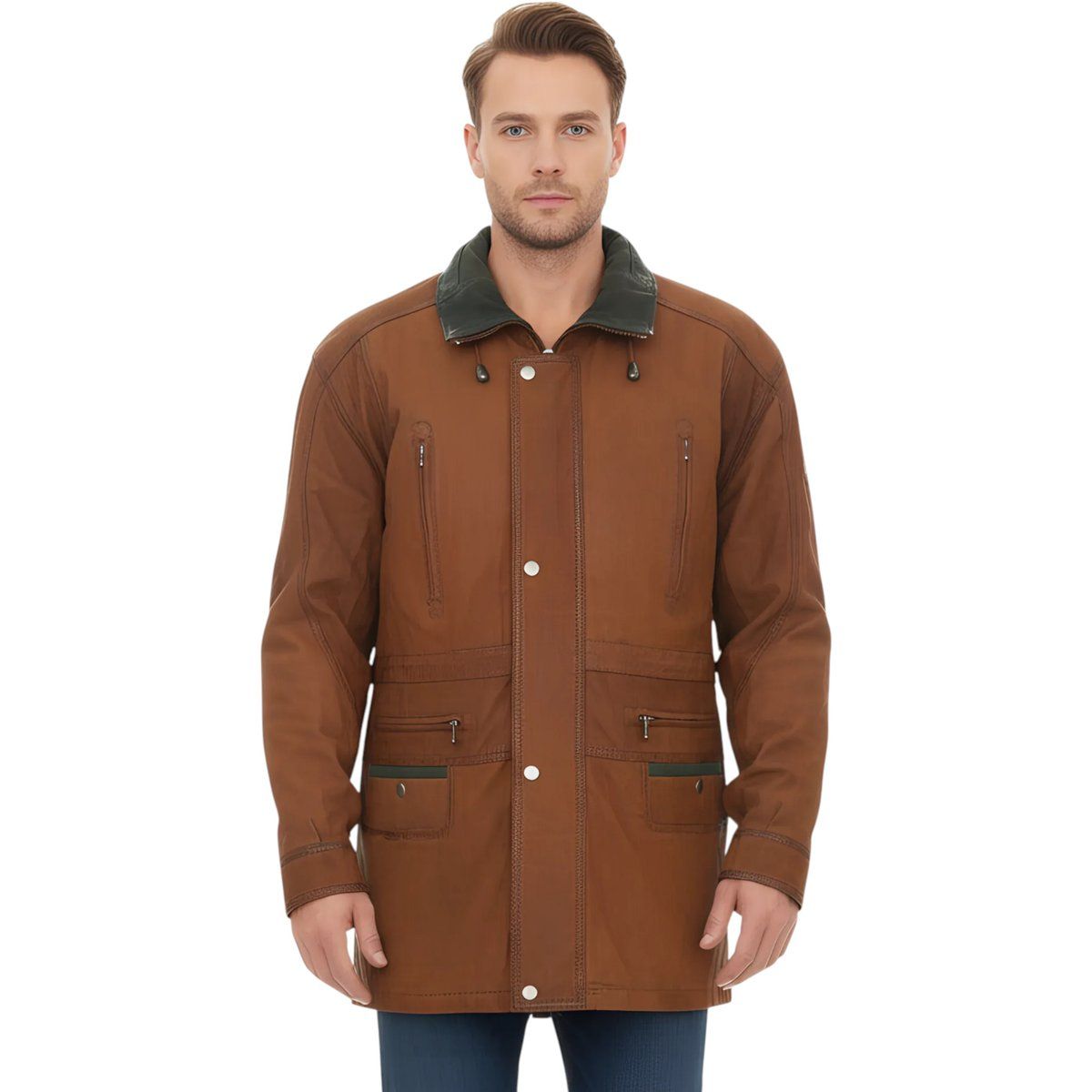 Nubukleder Parka Mantel