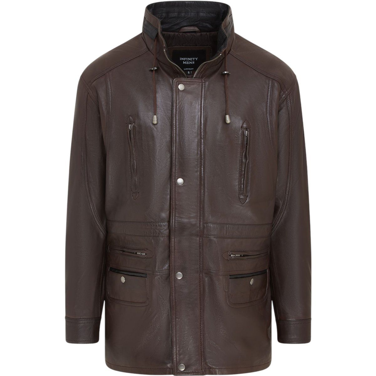 Herren Parka Jacke aus braunem Leder