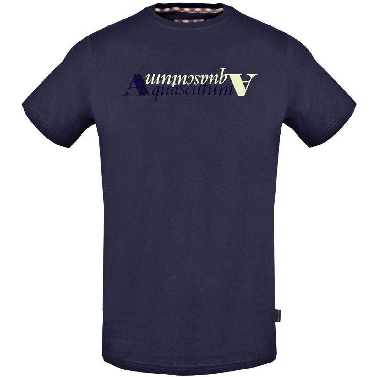 Aquascutum - T-Shirt für Herren, Logo (Dunkles Marineblau)