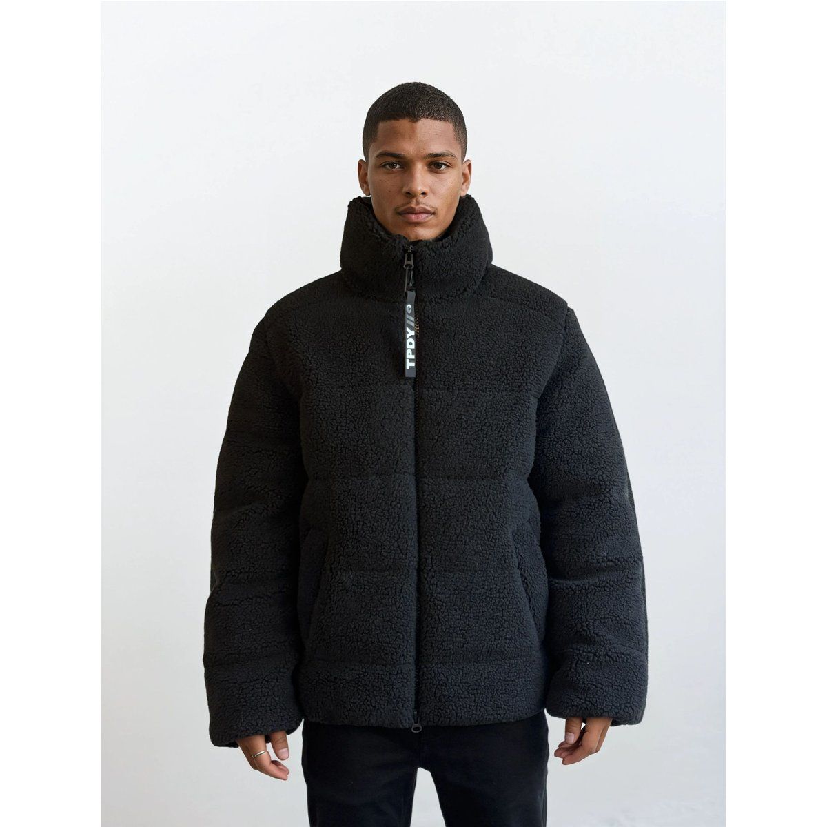 Gesteppte Teddy-Fleece Pufferjacke