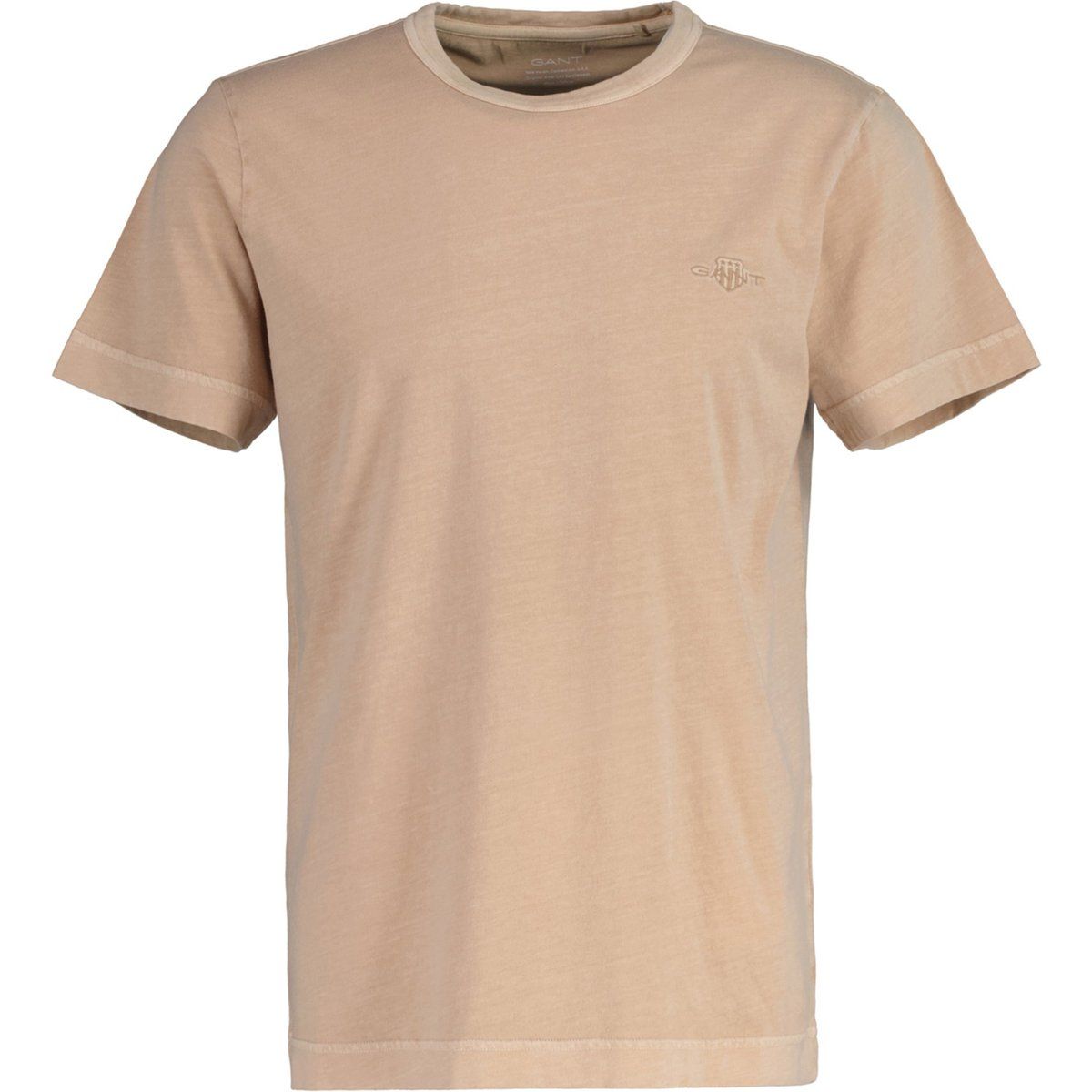 Sonnengebleichtes Baumwoll-T-Shirt mit Rundhalsausschnitt