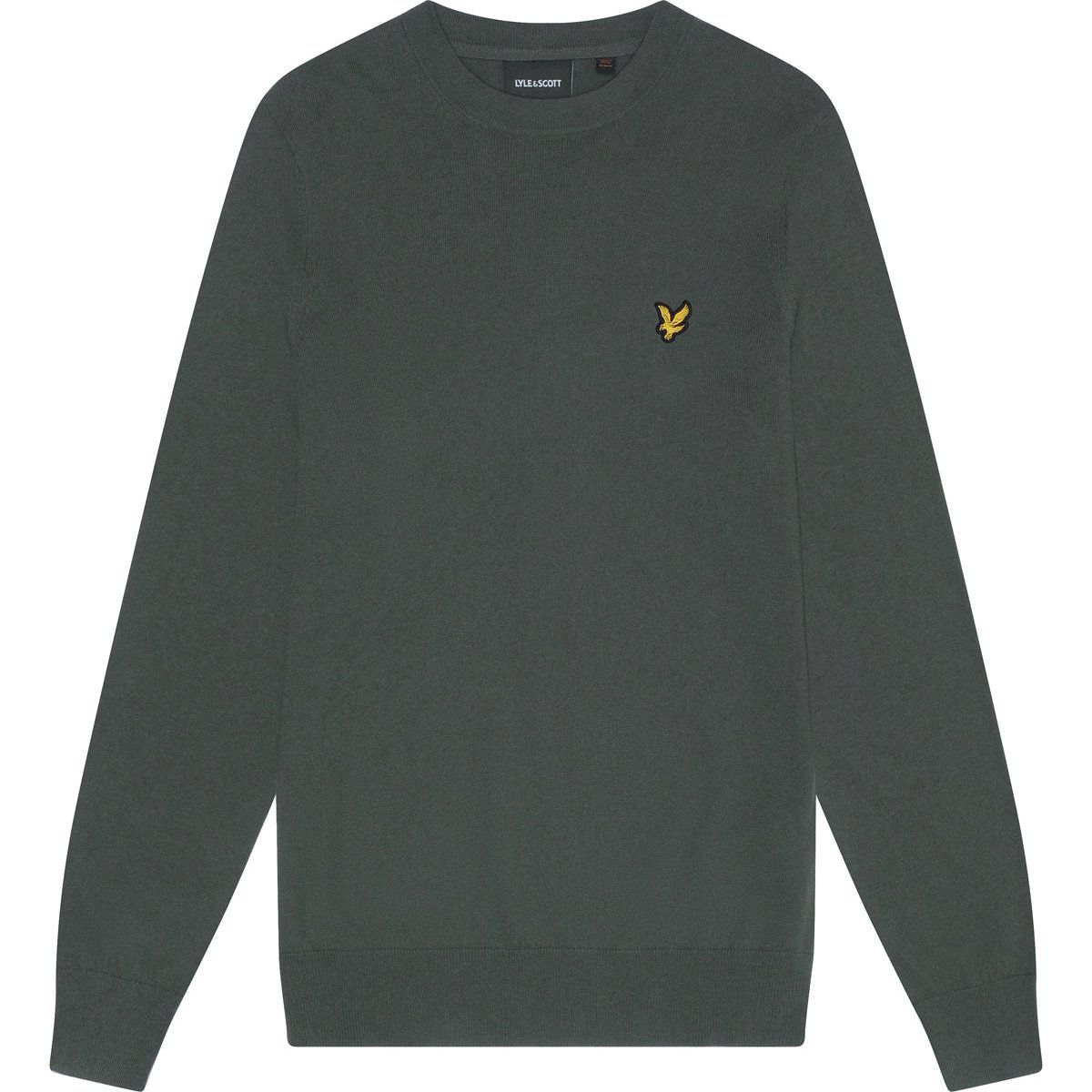 Baumwolle-Merino-Pullover mit Rundhalsausschnitt