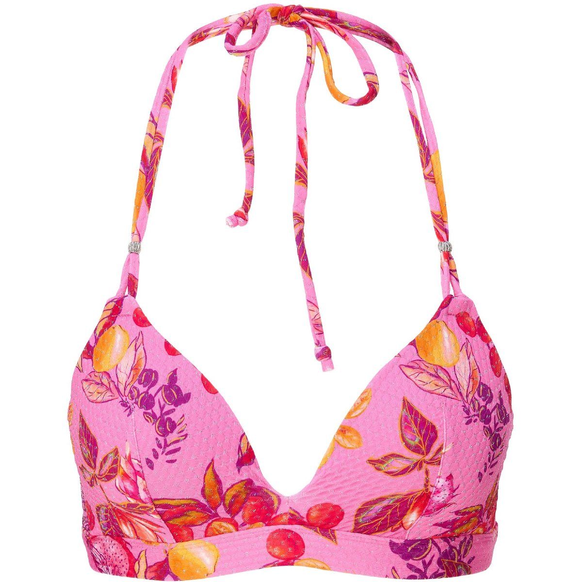 Triangel-Bikini-Top mit Blumenmuster und Neckholder