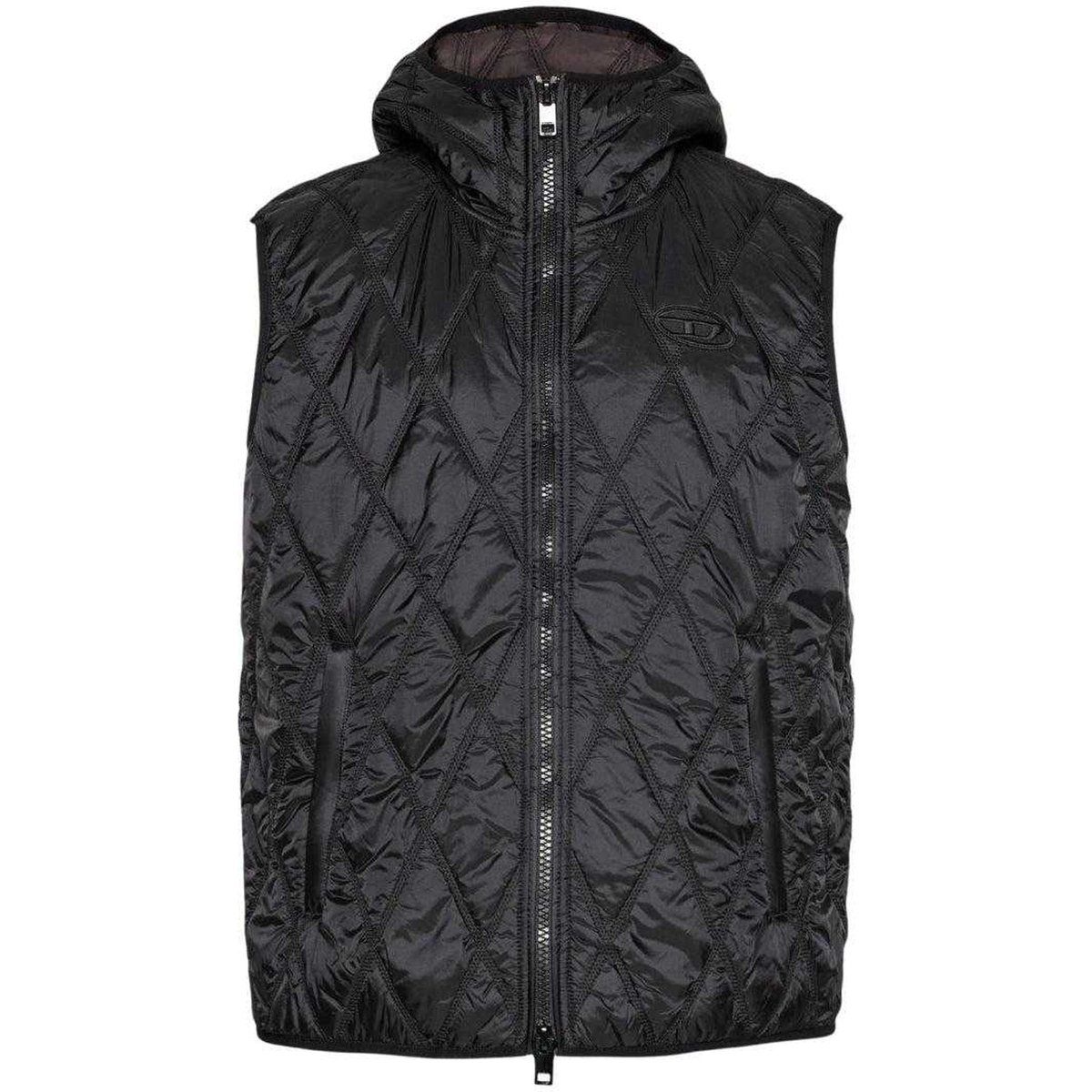 Diesel Herren Logo Steppweste (Schwarz)