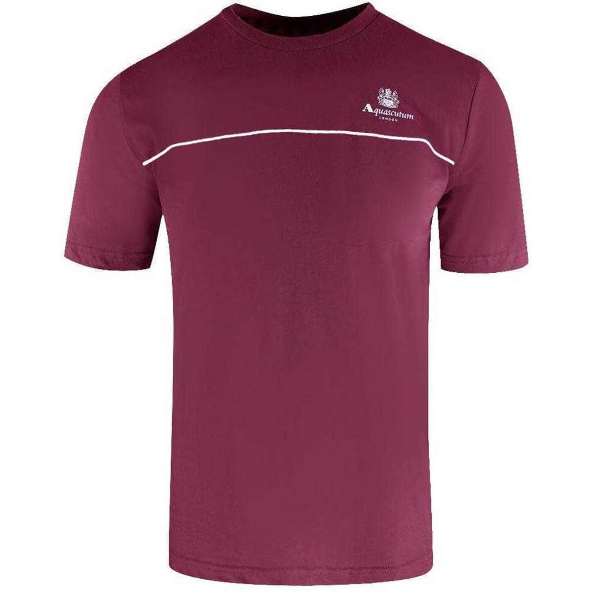 Aquascutum Herren T-Shirt mit Piping-Detail (Rot)