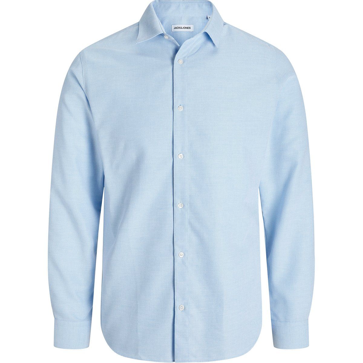 Slim Fit Struktur Langarmhemd