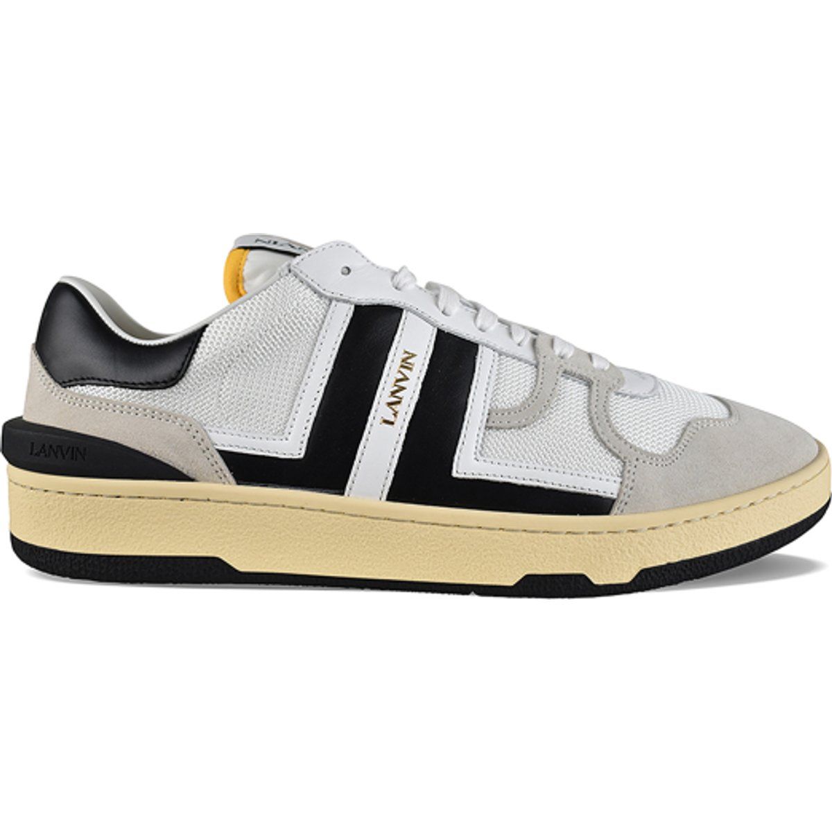 Retro inspirierte Sneaker mit Lederbesatz