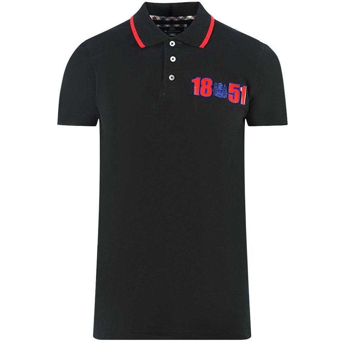 Aquascutum - "London 1851" Poloshirt für Herren/Damen Unisex (Schwarz)