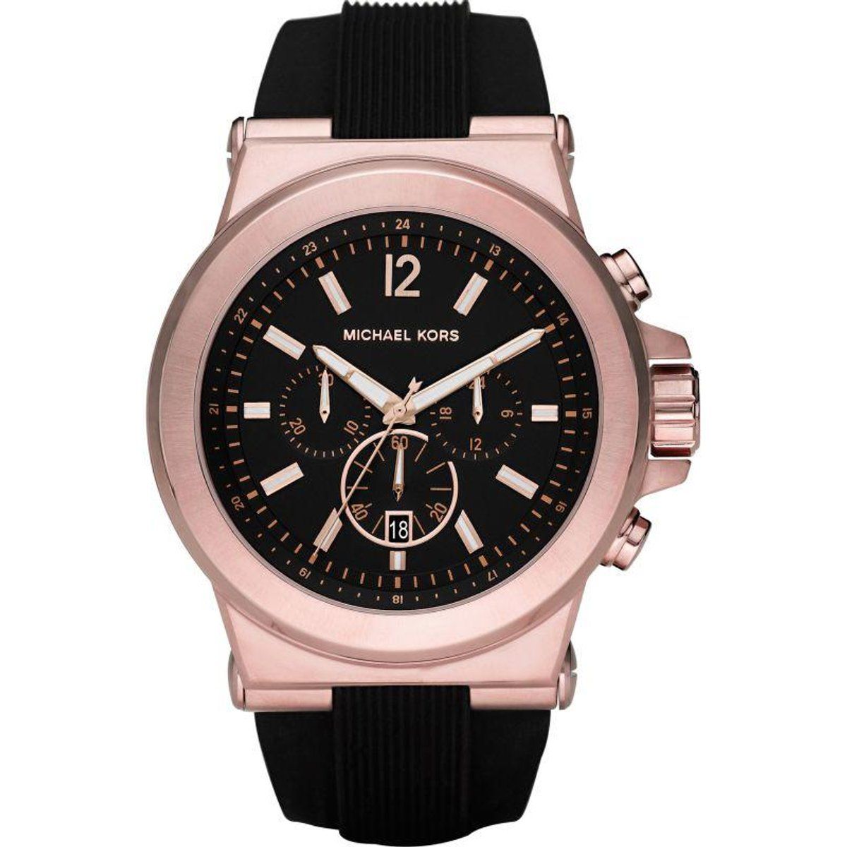 Markante Chronograph-Uhr mit Silikonarmband