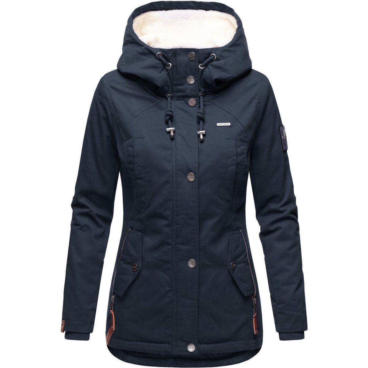 Winterparka mit Kapuze und Teddyfutter