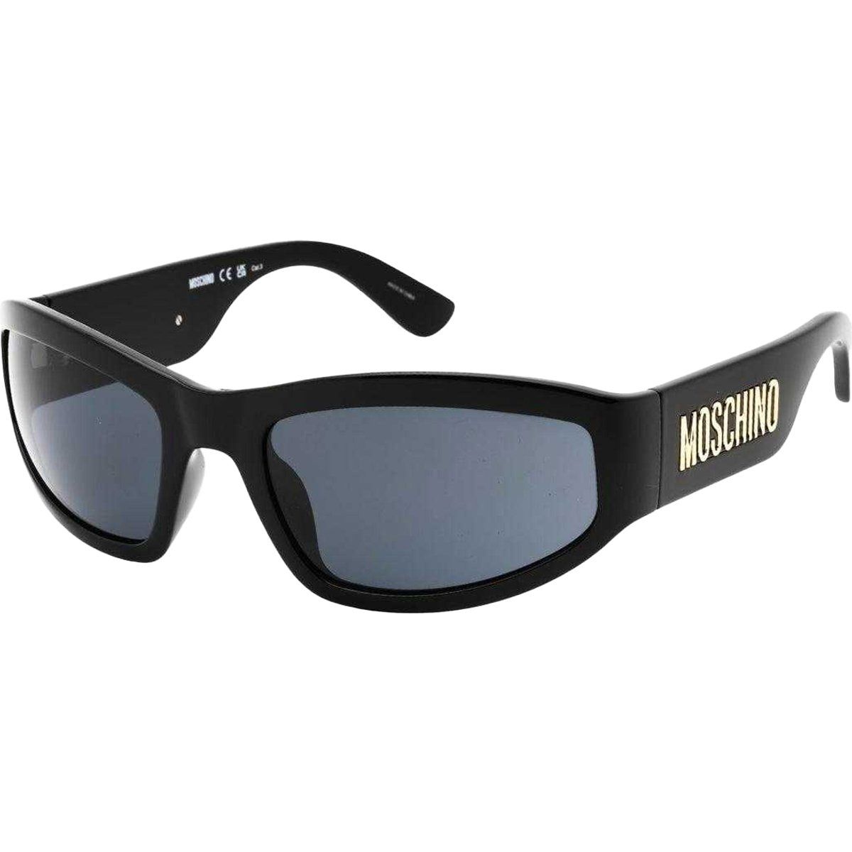 Moschino - Kontrast-Muster-Sonnenbrille für Damen, Logo (Schwarz)