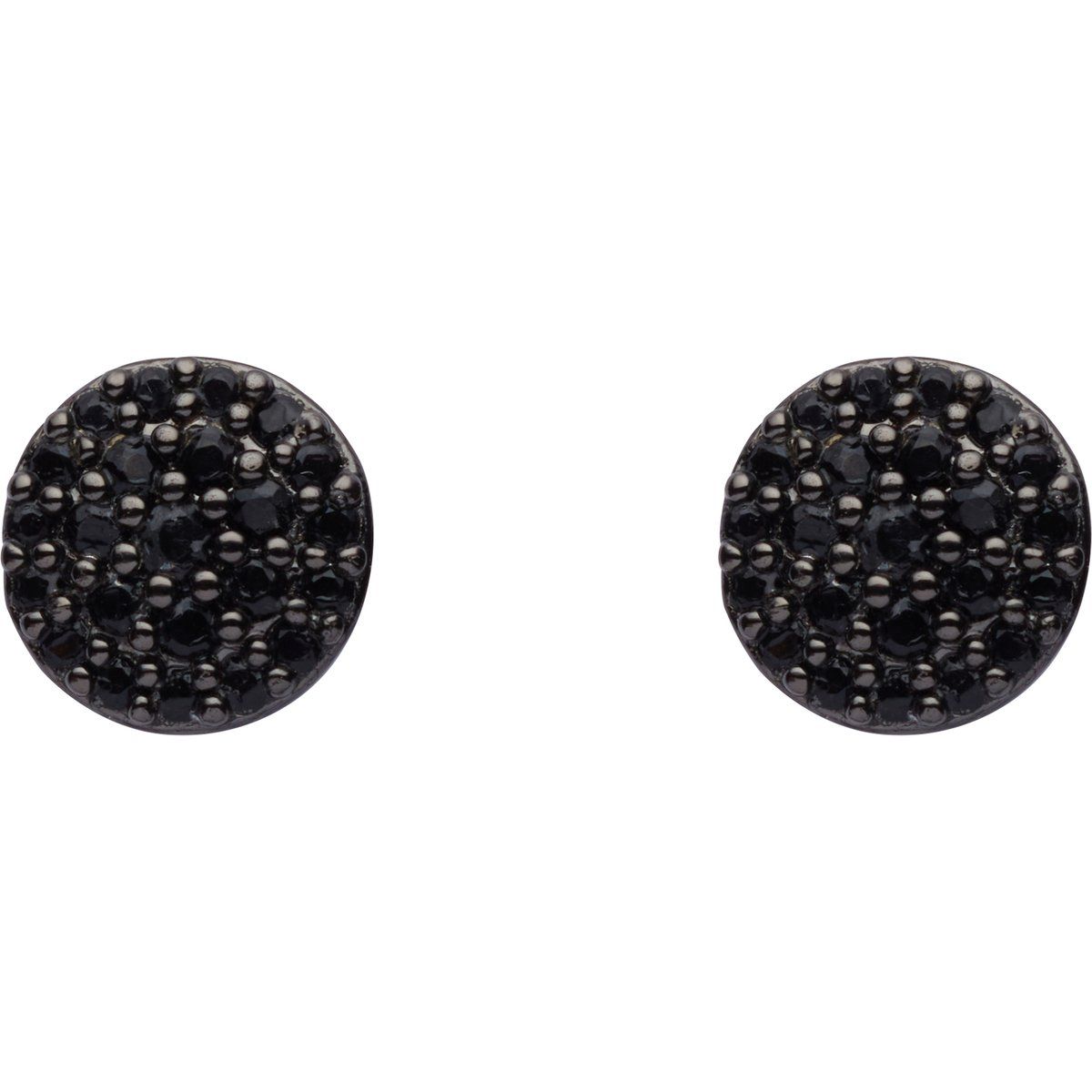 Runde schwarze Kristallohrstecker