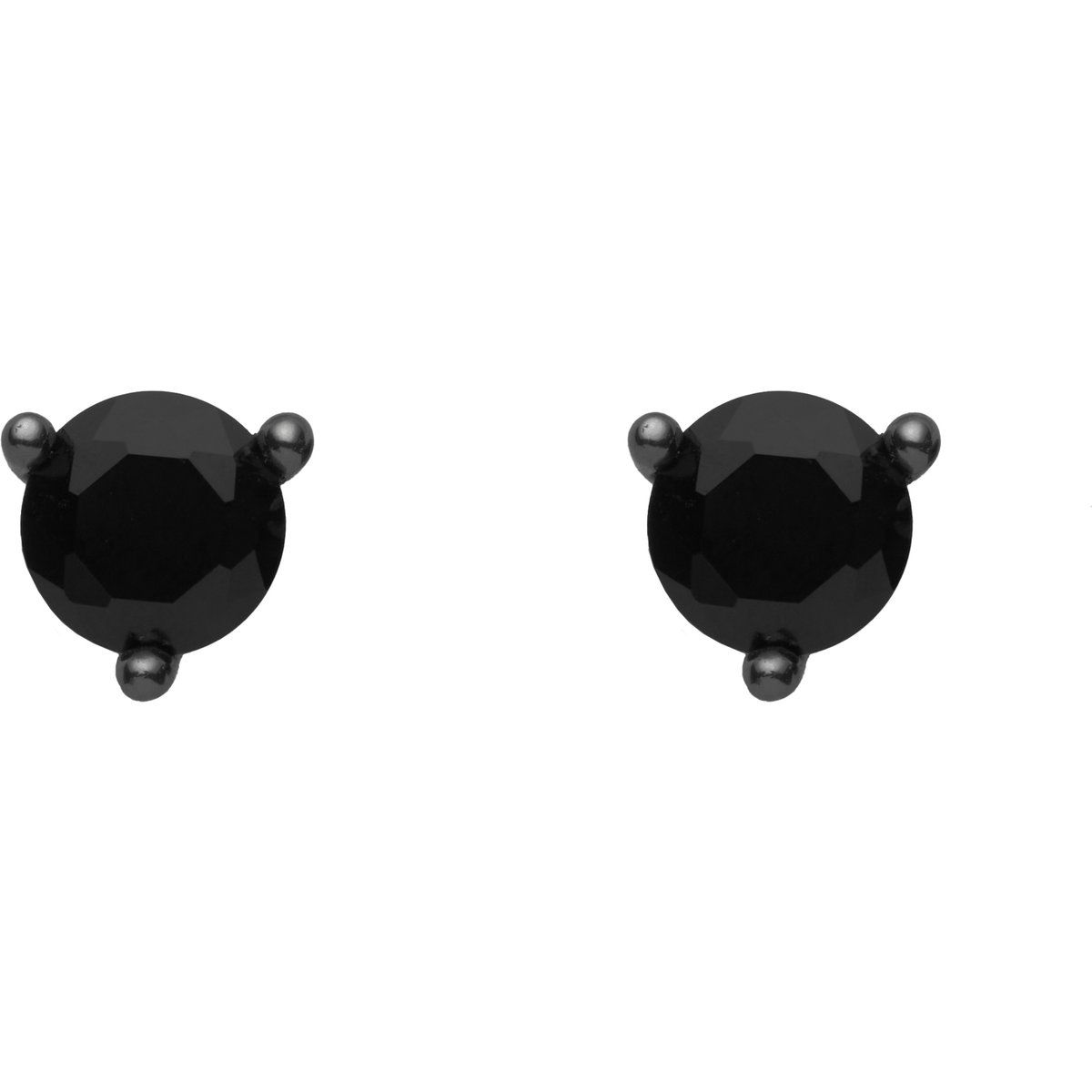 Schwarze runde Kristallohrstecker