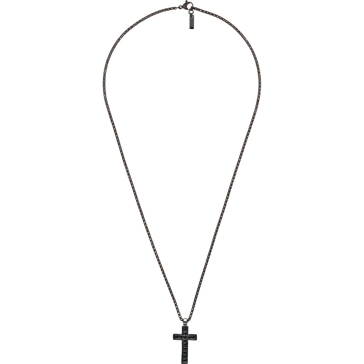 Halskette mit Kreuzanhänger und Kristalldetails