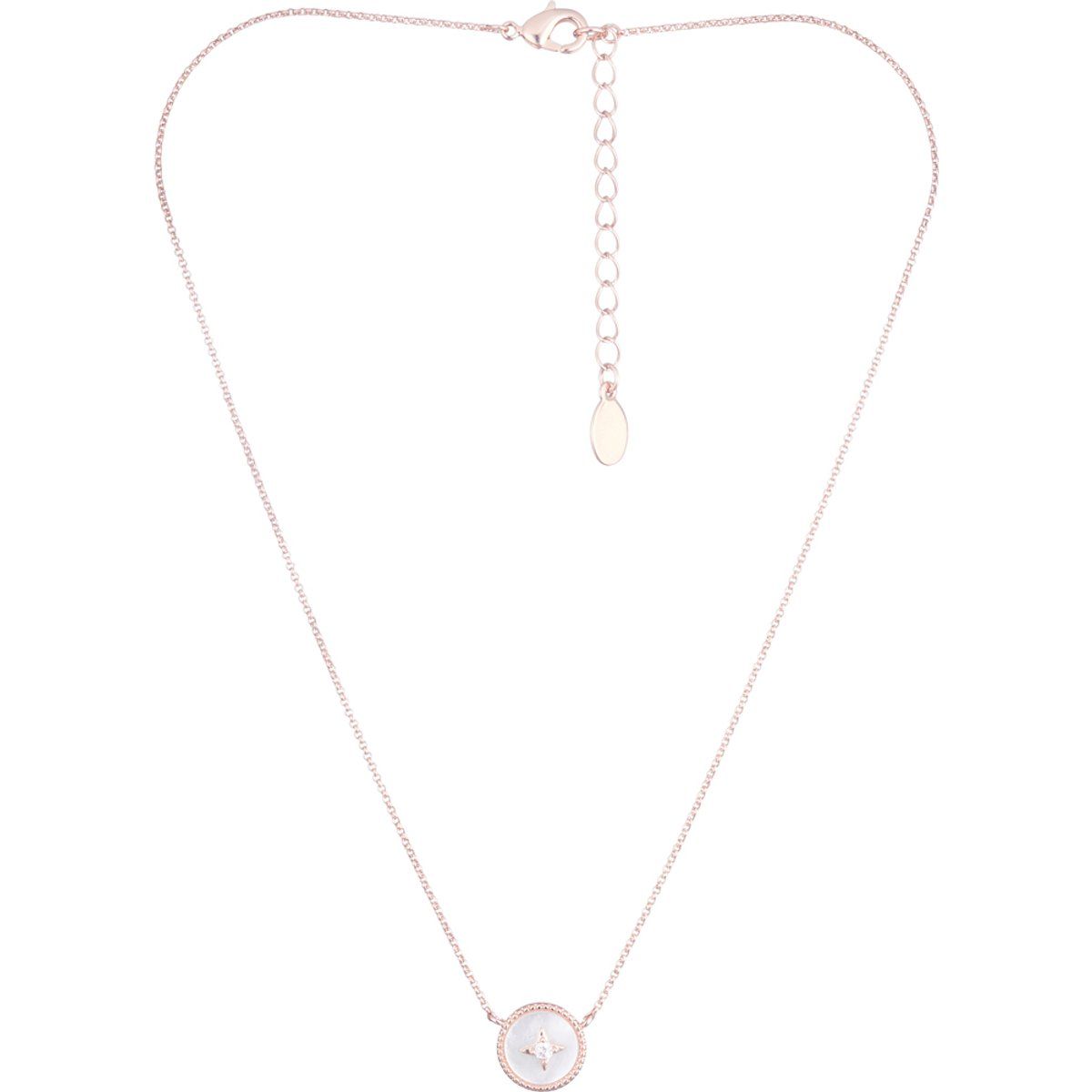 Roségoldfarbene Halskette mit Perlmutt-Anhänger