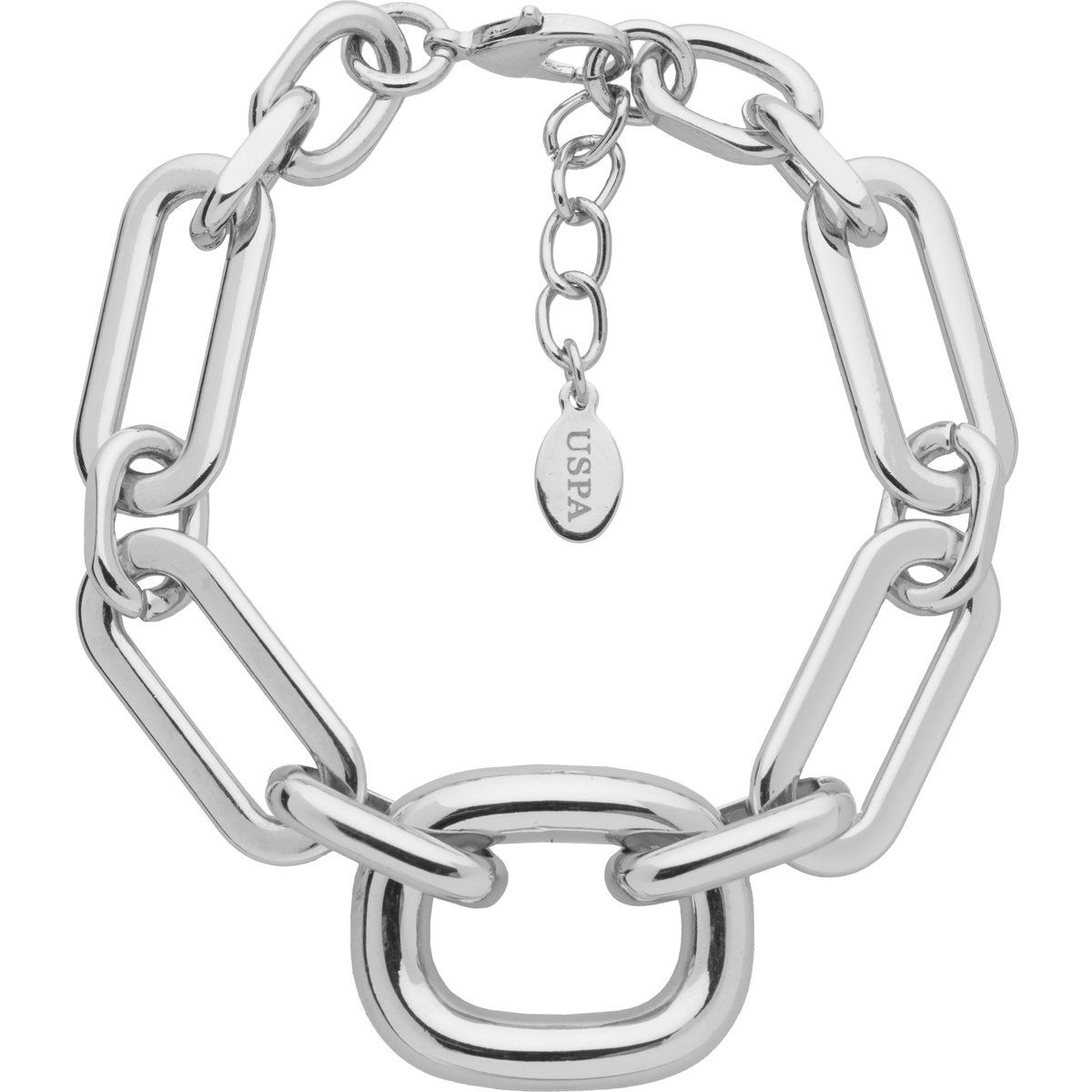 Modernes rhodiniertes Kettenarmband