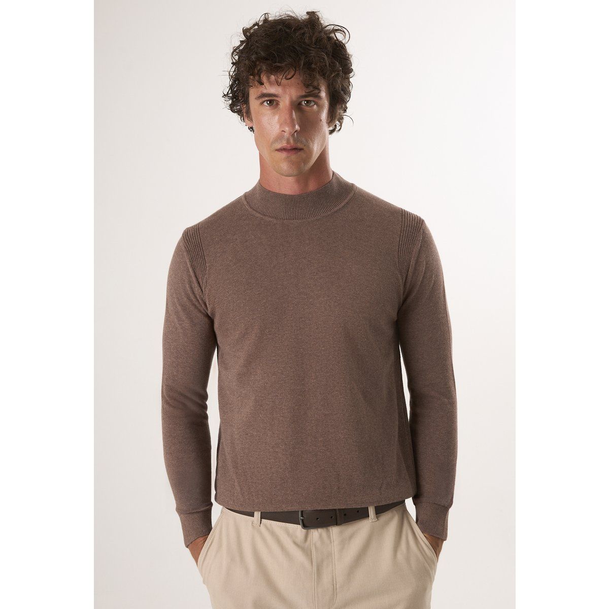 Herren Basic Halber Rollkragenpullover