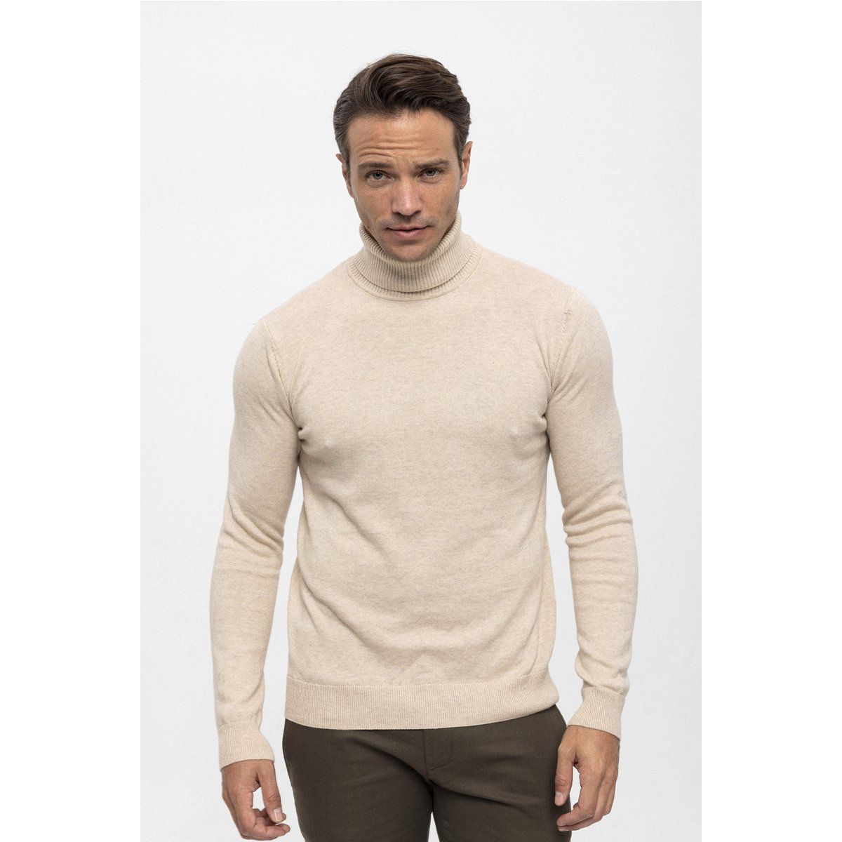 Klassischer Rollkragenpullover aus Baumwolle für Herren