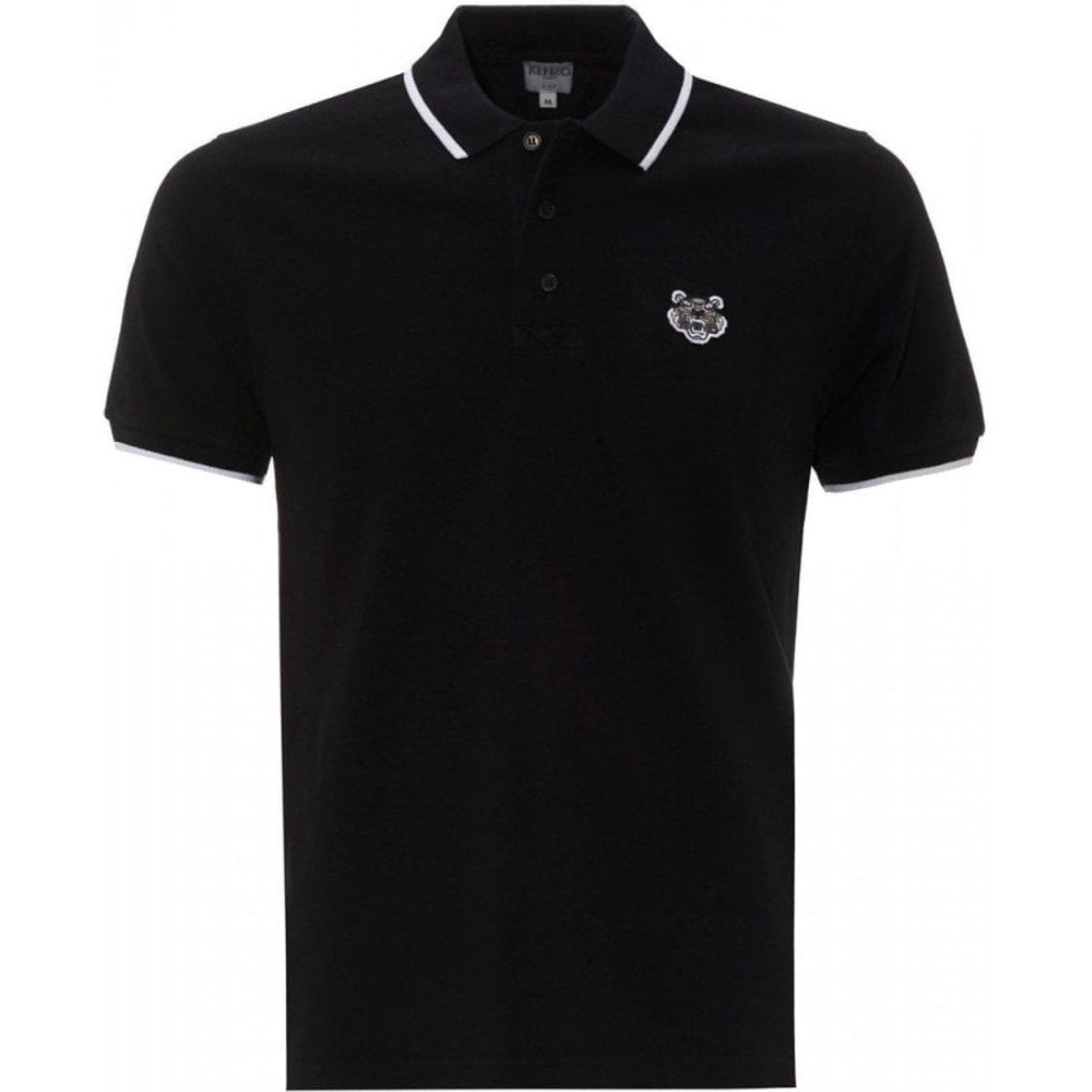 Klassisches schwarzes Poloshirt mit Details