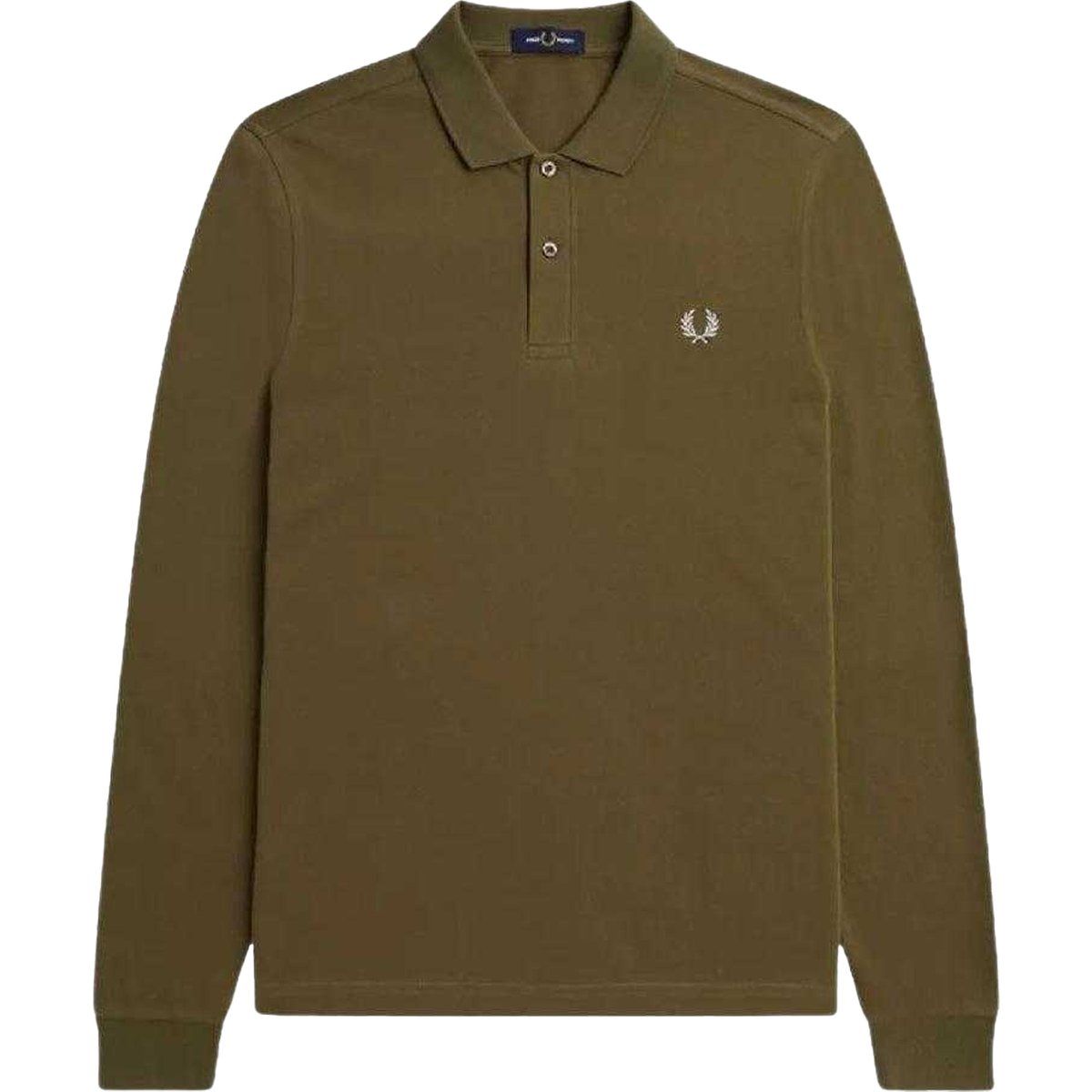 Fred Perry - Poloshirt für Herren/Damen Unisex, Langärmlig (Khakigrün)