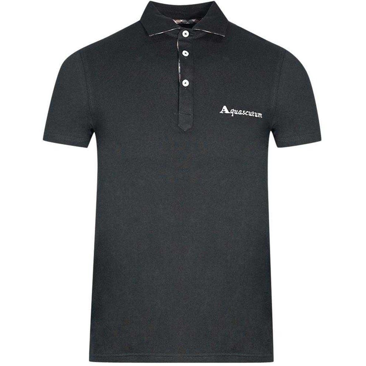 Aquascutum - Poloshirt für Herren/Damen Unisex, Logo (Schwarz)