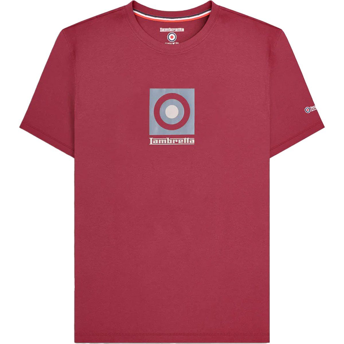 Burgunderrotes Kurzarm-Logo-T-Shirt