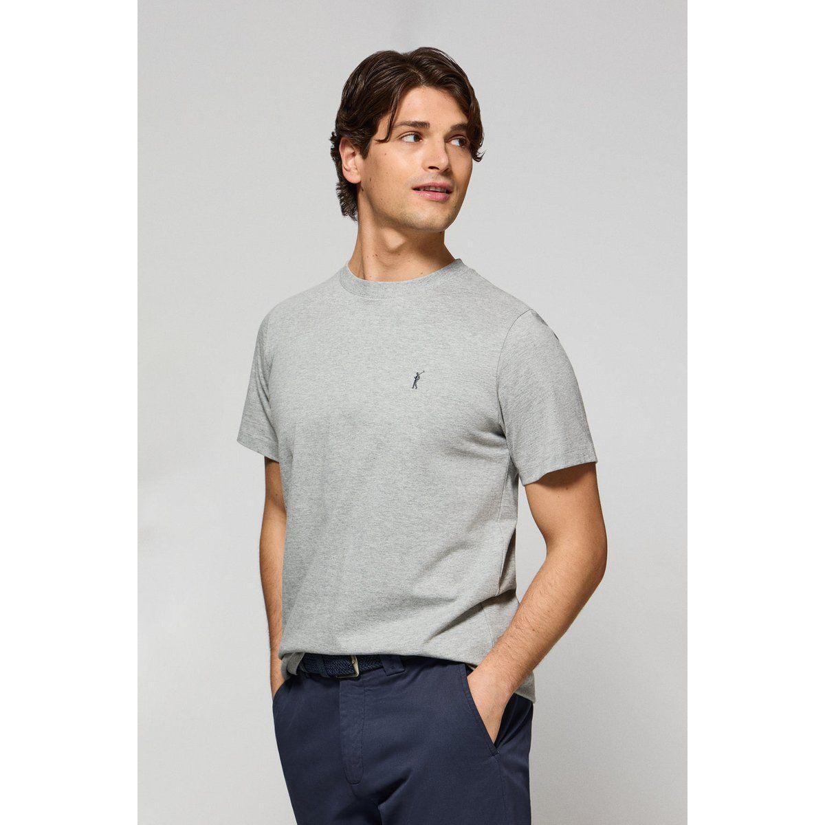 Klassisches Baumwoll-T-Shirt mit Rundhalsausschnitt