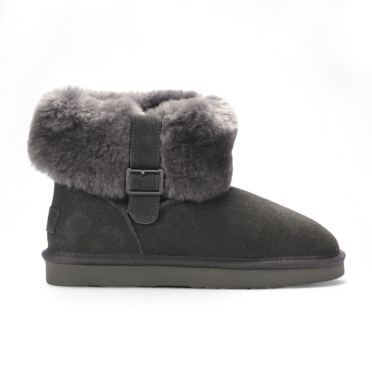 Winterstiefelette aus Wildleder mit Schaffell für Damen