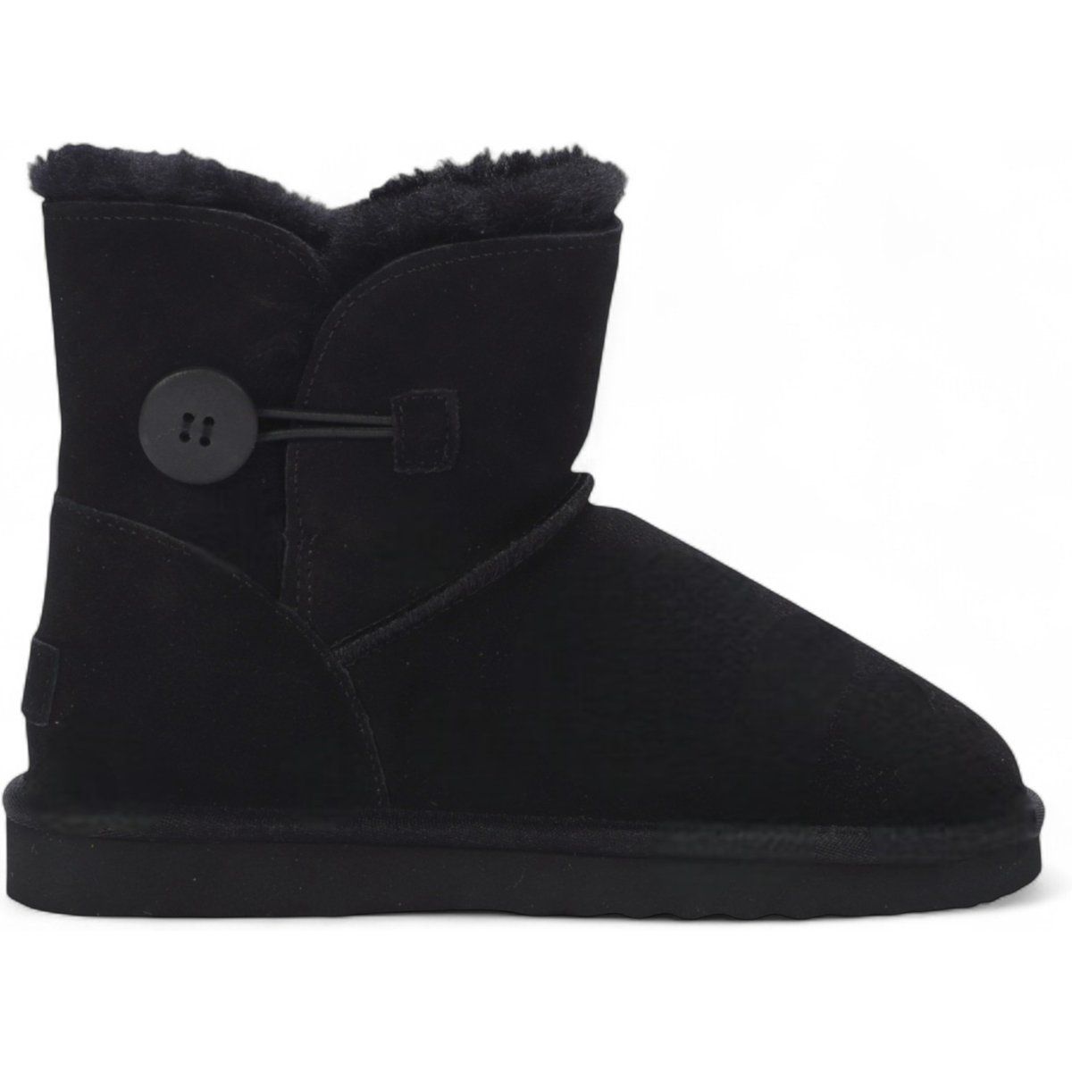 Schaffell-Wildleder Stiefeletten mit Knopf