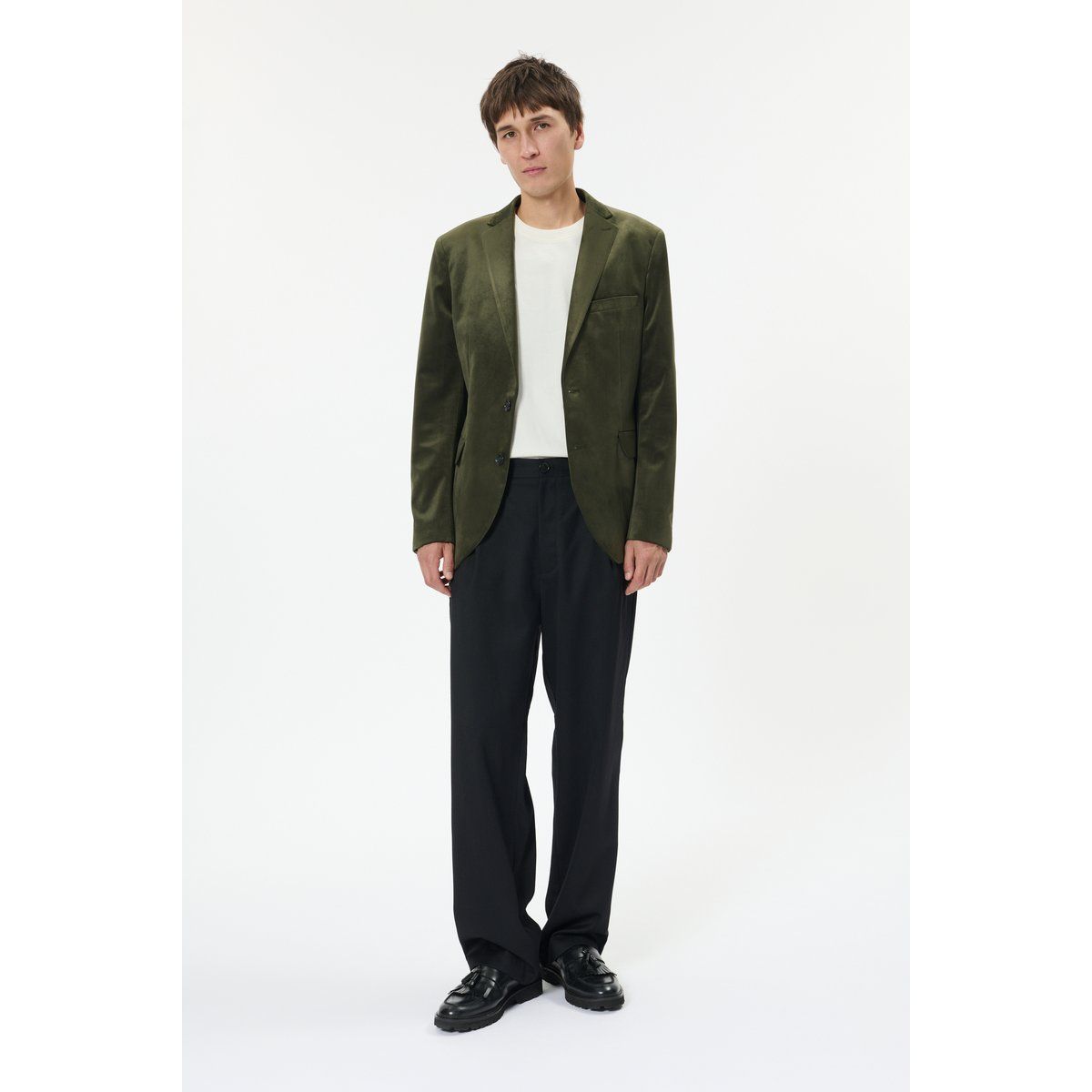 Blazer in Wildlederoptik mit lockerer Passform
