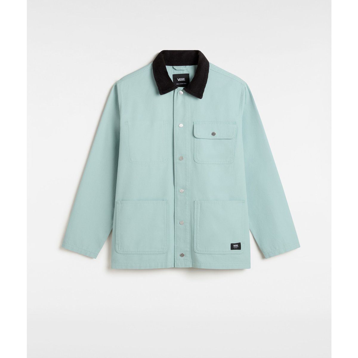 Mintfarbene Arbeitsjacke mit Cordkragen