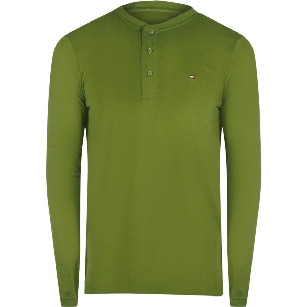 Lässiges Langarm Henley Shirt