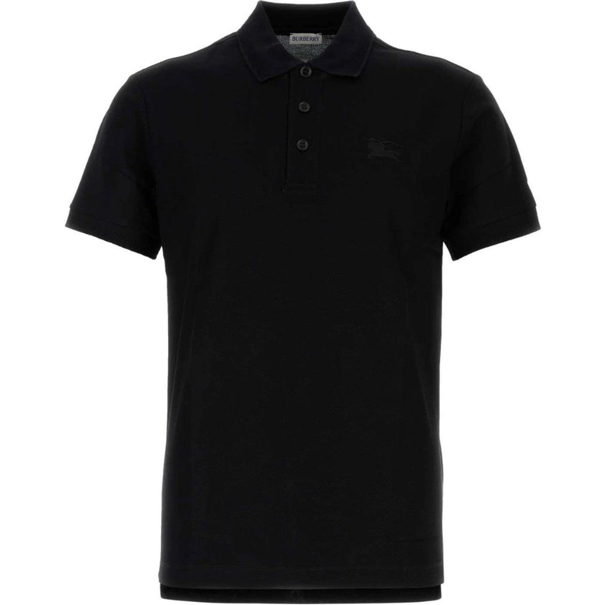 Schwarzes Klassisches Baumwoll-Poloshirt