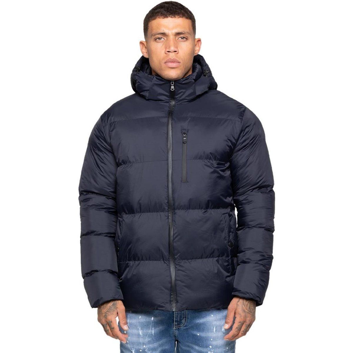 Warme gefütterte Steppjacke mit Kapuze