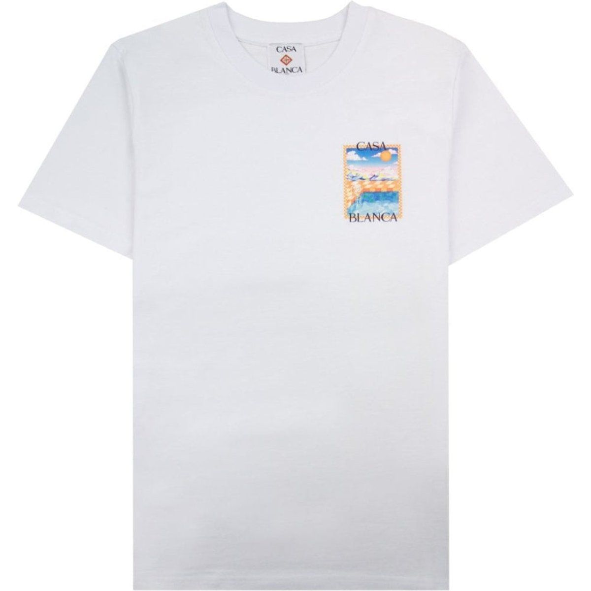 Surreal Pool Grafik Baumwoll-T-Shirt