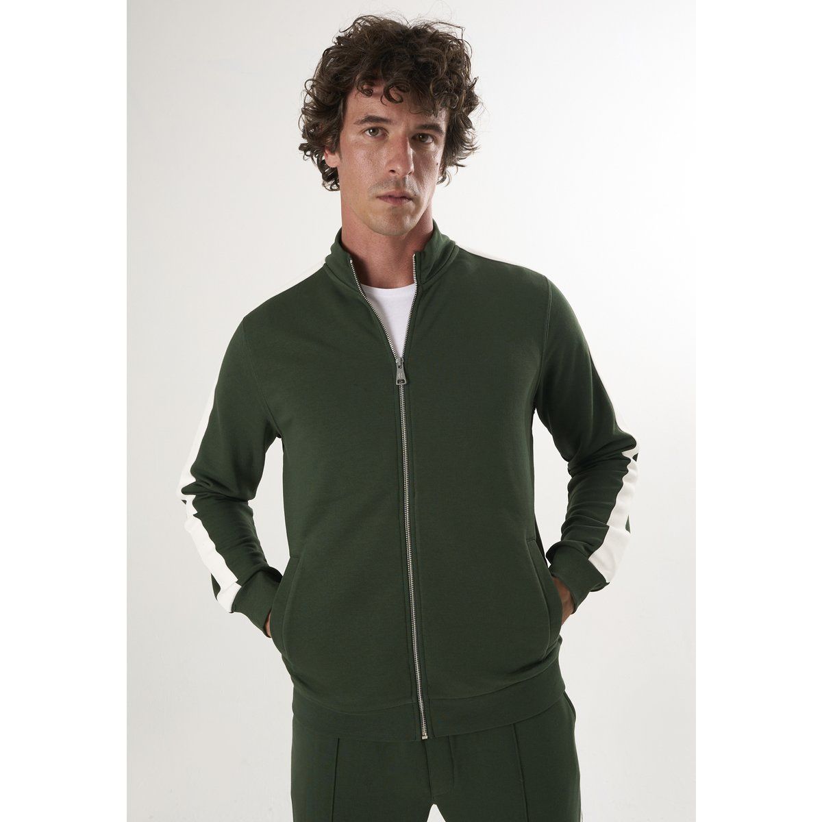 Herren Grüne Reißverschluss-Trainingsjacke