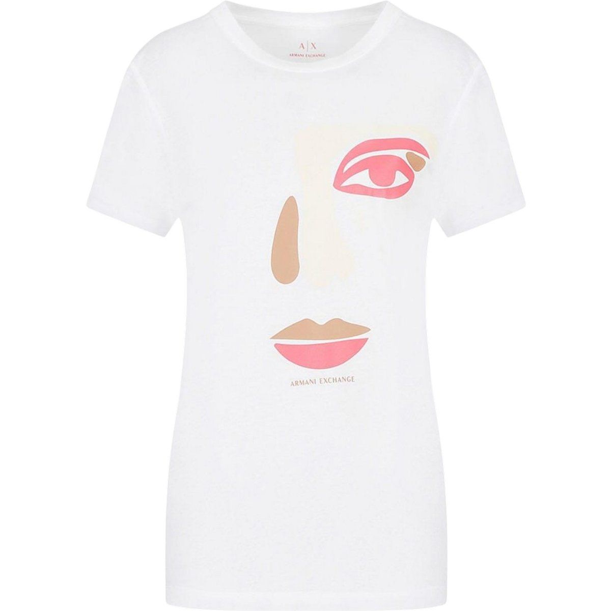 Weißes T-Shirt mit Gesichtsprint