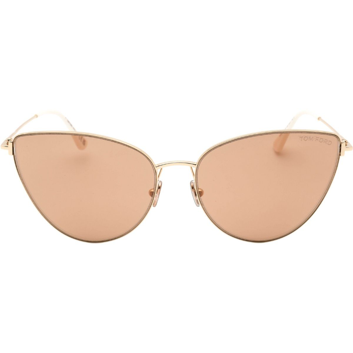 Cat-Eye-Sonnenbrille mit goldenem Rahmen