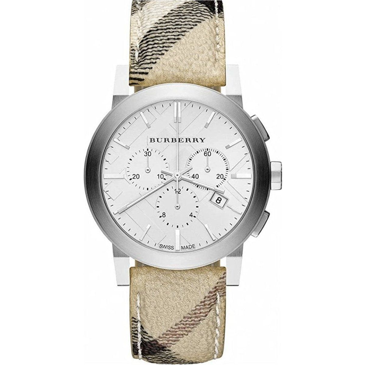 Elegante Herren-Chronographenuhr Beige Armband