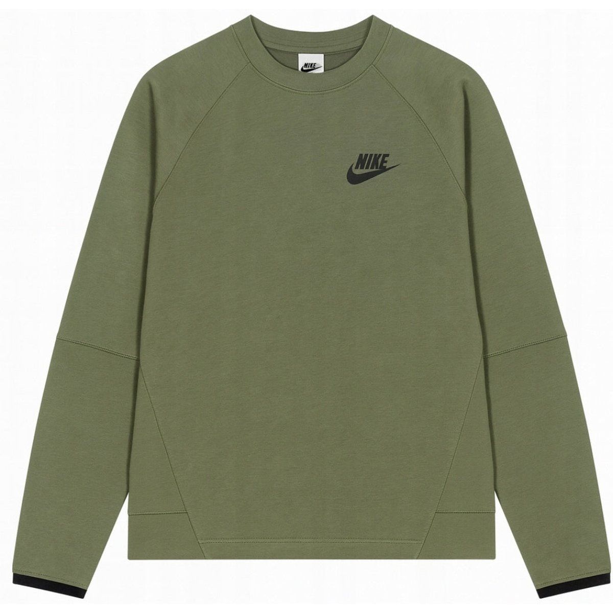 Khakigrünes Sweatshirt mit Rundhalsausschnitt
