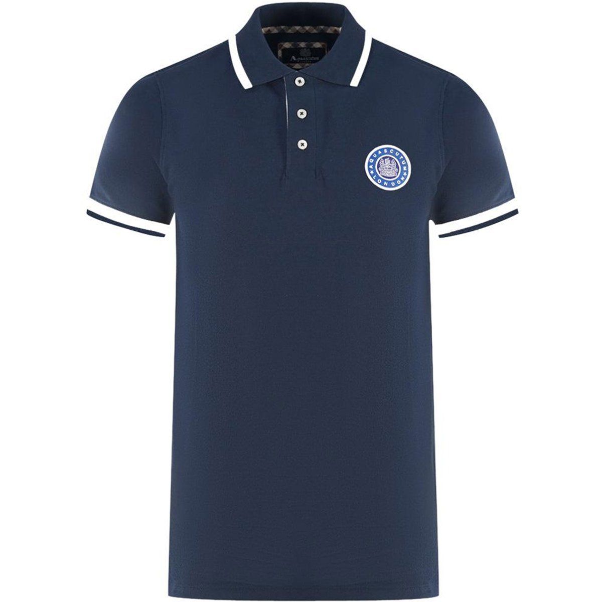 Aquascutum - "London" Poloshirt für Herren/Damen Unisex, Abzeichen (Marine)