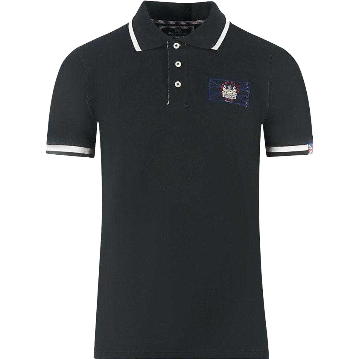 Aquascutum - "London" Poloshirt für Herren/Damen Unisex (Schwarz)