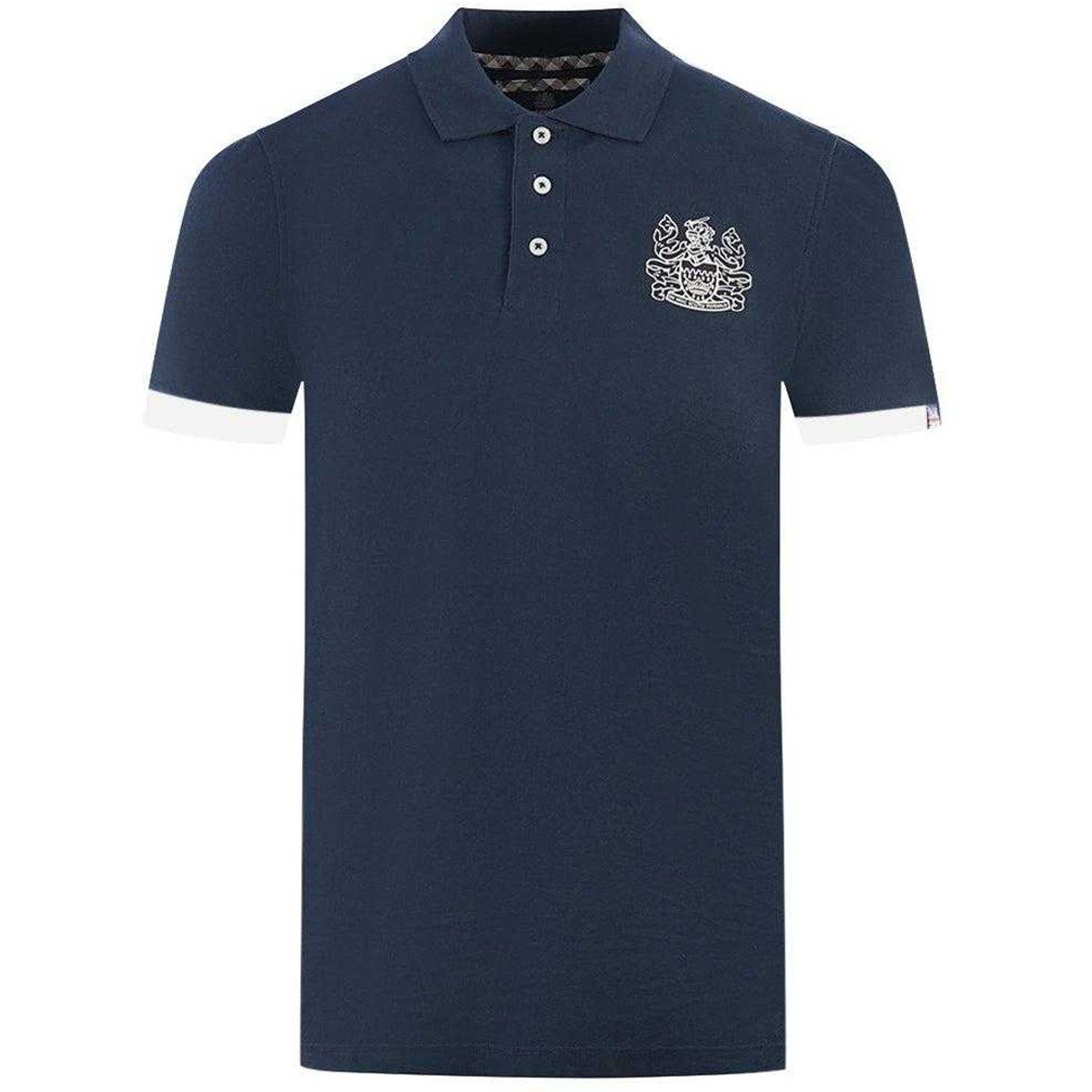 Aquascutum - Poloshirt für Herren/Damen Unisex, Kragen mit Logo (Marine)