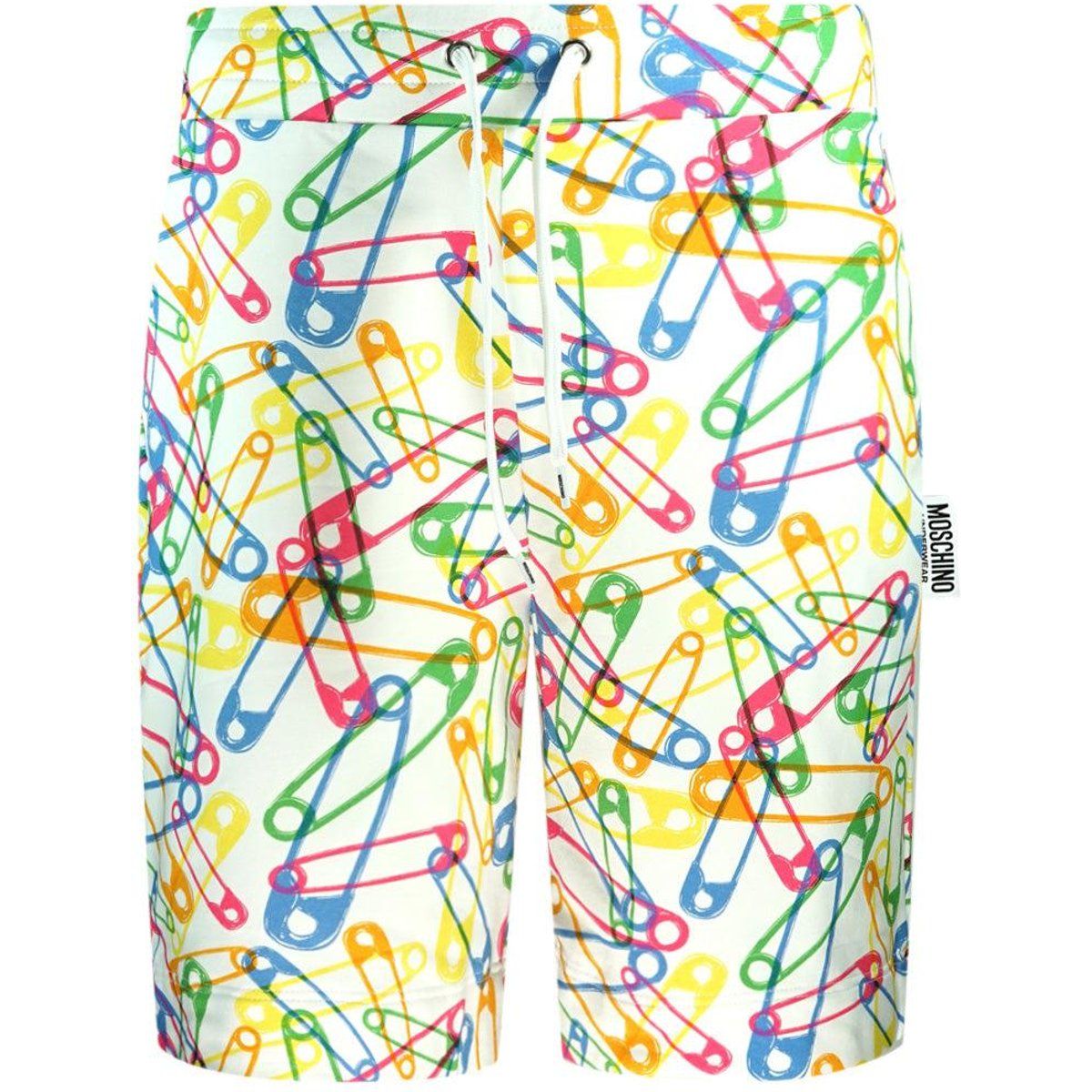 Bunte Badehose mit Sicherheitsnadel-Print