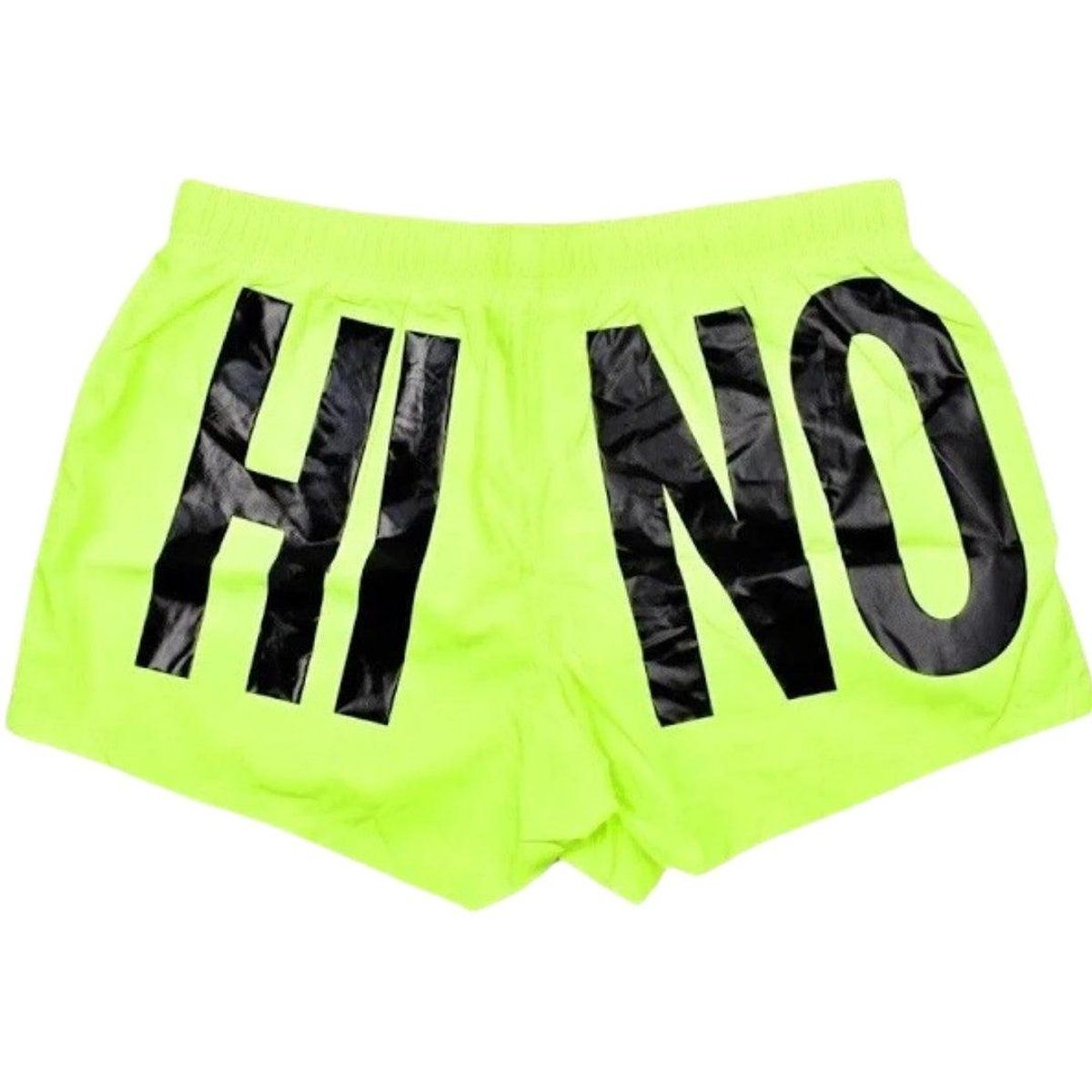 Helle Neon Badeshorts mit Grafikprint