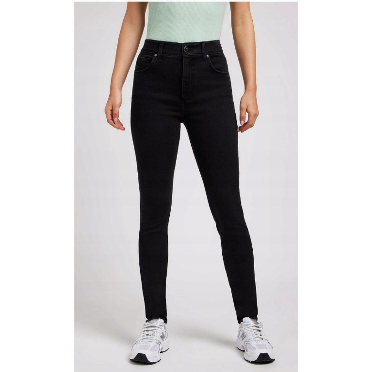 Hochtaillierte, schmal geschnittene Jeans