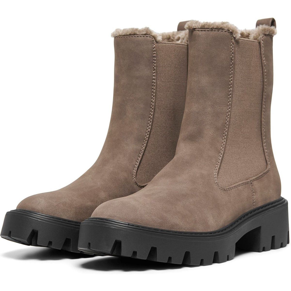 ONLY BETTY-9 WARM FÜTTERTE Polyurethan Damen Braune Stone Absatz Stiefeletten